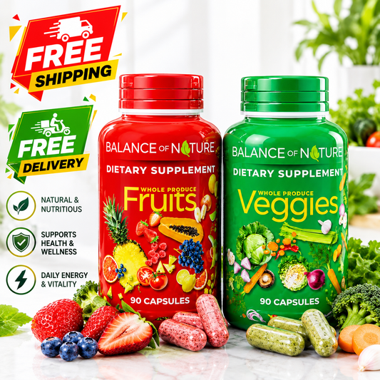 Balance of Nature Fruits & Veggies 90 Capsules Each – 2 Bottle Set