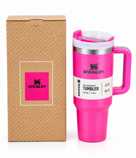 Stanley Quencher H2.0 FlowState Tumbler with Handle – Pink, 40 oz